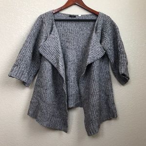 Lux. Gray Wool Blend Cardigan Wrap Medium